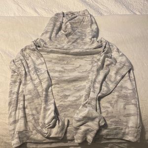 Gap brand slouchy slub hoody,  L, tonal camo pattern
